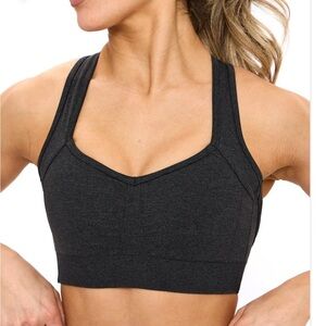 Buffbunny x Teresa Vida Seamless Sports Bra / Charcoal / Sz Large / Like New